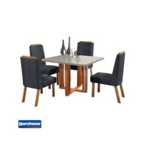 Conjunto De Mesa Sentra Bom Pastor C/4 Cadeiras Laguna