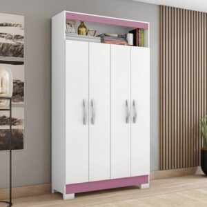 Armário Multiuso Nt 4040 - Branco / Rosa - Notável