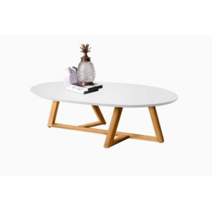 Mesa de Centro Classic Tebarrot Branco/Amêndoa