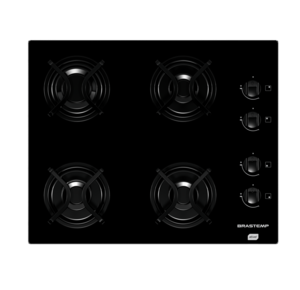 COOKTOP GAS MESA VIDRO PRETO 4 BOCAS Ref: BDD61AEUNA