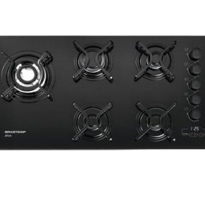 COOKTOP GAS MESA VIDRO PRETO 5B FC-Ref: BDT85AEUNA