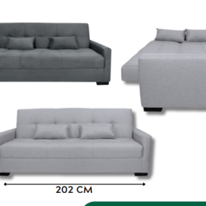 SOFA CAMA LAVINIA CINZA E CASTOR
