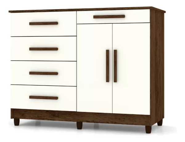 Cômoda Sapateira Multiuso Sirius Imbuia/champanhe Vlr Móveis Adicionar aos favoritos - Image 2