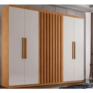 Guarda Roupa 6 Portas E 2 Gavetas Cairo Naturale/off White