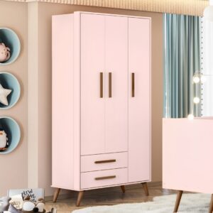 Guarda Roupa Roupeiro Infantil Qencanto Retrô Qmovi Rosa