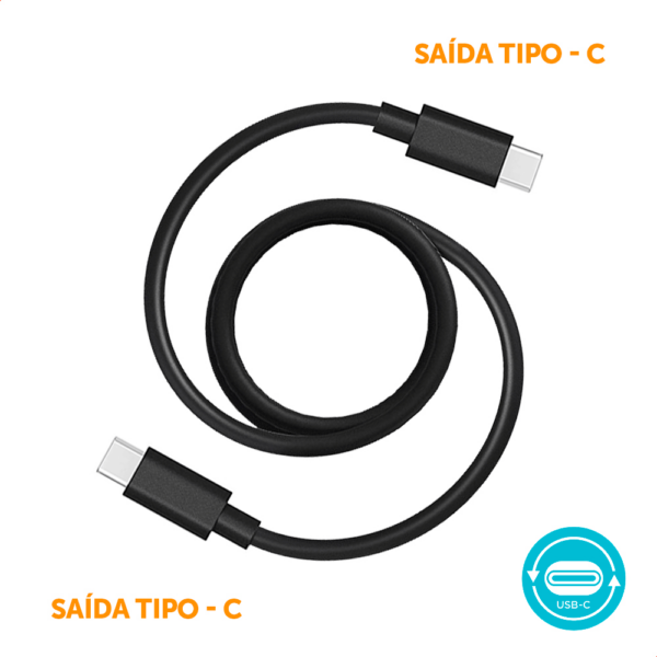 Cabo De Dados Motorola Original USB-C Para USB-C De 2 Metros Preto DF - 278678 - Image 3