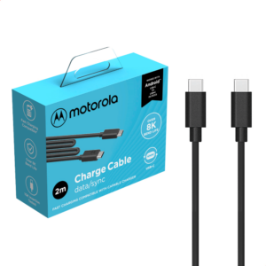 Cabo De Dados Motorola Original USB-C Para USB-C De 2 Metros Preto DF - 278678