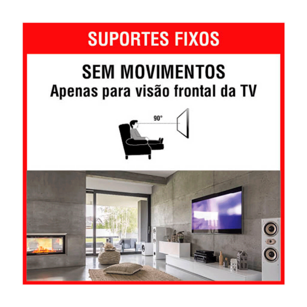 Suporte Brasforma FIXO UNIVERSAL para TV LED, LCD, Plasma, 3D e Smart TV de 10" a 71" SBRUB 750 Preto GO - 278702 - Image 2