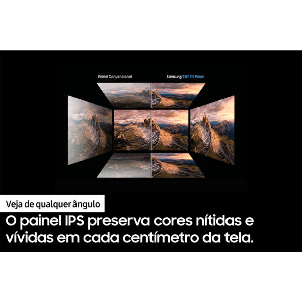 Monitor Gamer Samsung 24" FHD, 75Hz, HDMI, VGA, Freesync, F24T350FHL Preto GO - 266118 - Image 6