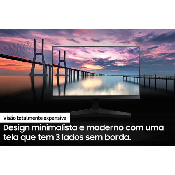 Monitor Gamer Samsung 24" FHD, 75Hz, HDMI, VGA, Freesync, F24T350FHL Preto GO - 266118 - Image 2