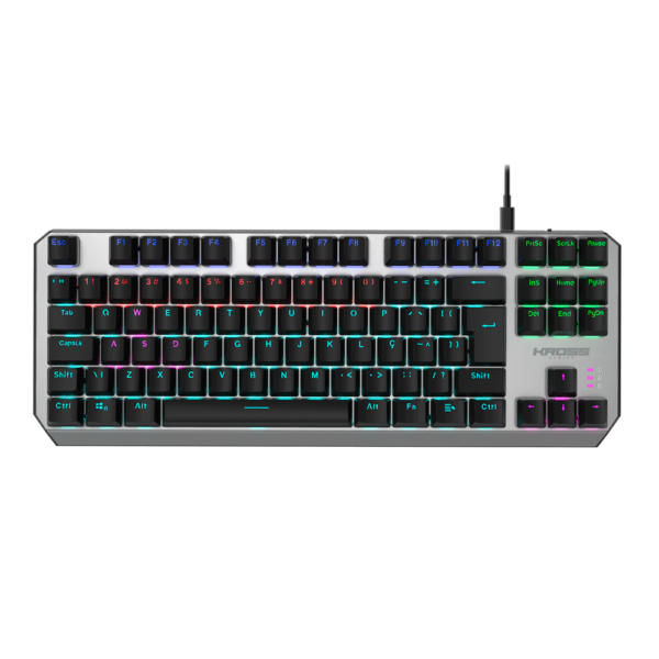 Teclado Gamer Kross Mecânico, Randgrid TKL Rainbow Switch Azul, KE-KG125 Cinza GO - 582571 - Image 3