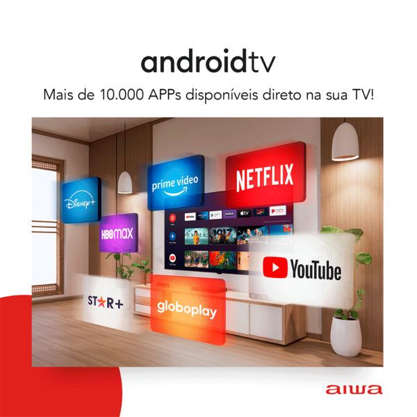 Smart TV Aiwa 32", Android, HD, Borda Ultrafina, AWS-TV-32-BL-02-A Preto GO - 67504 - Image 7
