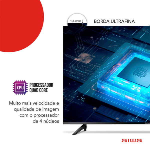 Smart TV Aiwa 32", Android, HD, Borda Ultrafina, AWS-TV-32-BL-02-A Preto GO - 67504 - Image 5