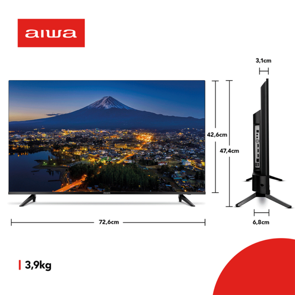Smart TV Aiwa 32", Android, HD, Borda Ultrafina, AWS-TV-32-BL-02-A Preto GO - 67504 - Image 2