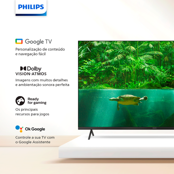 Smart TV Philips 50" DLED 4K UHD 50PUG7408, Google TV Preto GO - 67541 - Image 3