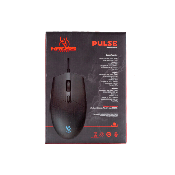 Mouse Gamer Kross Pulse, Com Fio, 6 Botões, 6400DPI - KE-MG105 Preto GO - 582679 - Image 3