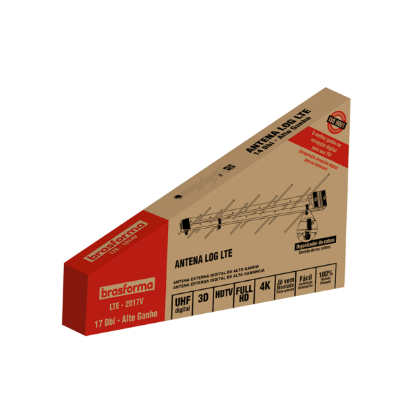 Antena Externa Brasforma Log Digital 20 Elementos LTE-2017V Alumínio/Preto GO - 283229 - Image 2