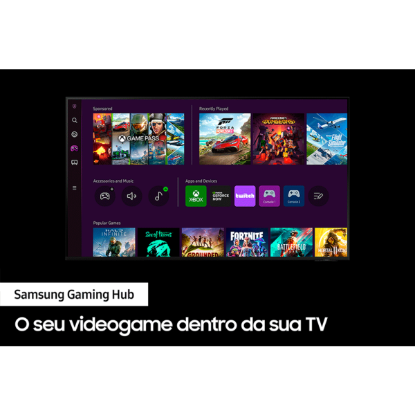 Samsung Smart TV 43" UHD 4K 43CU7700, Processador Crystal 4K, Gaming Hub Preto GO - 67533 - Image 8