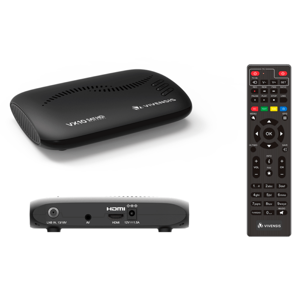 Receptor de TV Digital Vivensis, Full HD Smart via Satélite VX10, Preto Bivolt GO - 257041 - Image 4