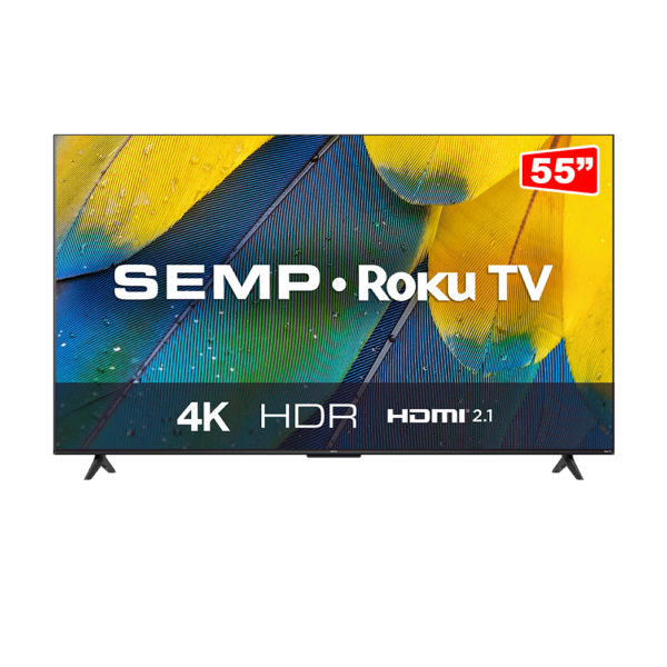 Smart TV LED 55" 4K UHD SEMP 55RK8600, Roku TV com Wi-Fi Dual Dand Preto GO - 67564 - Image 9
