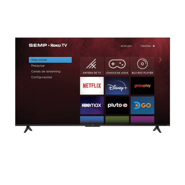 Smart TV LED 55" 4K UHD SEMP 55RK8600, Roku TV com Wi-Fi Dual Dand Preto GO - 67564 - Image 5
