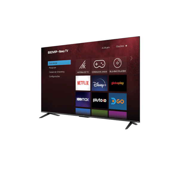 Smart TV LED 55" 4K UHD SEMP 55RK8600, Roku TV com Wi-Fi Dual Dand Preto GO - 67564 - Image 4