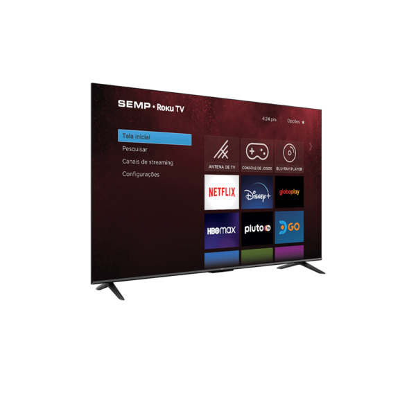 Smart TV LED 55" 4K UHD SEMP 55RK8600, Roku TV com Wi-Fi Dual Dand Preto GO - 67564 - Image 3