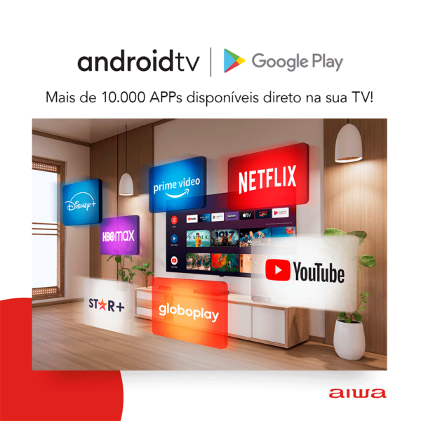 Smart TV Aiwa 43", Android, Full HD, Borda Ultrafina, Dolby Áudio, AWS-TV-43-BL-02-A Preto GO - 67505 - Image 7