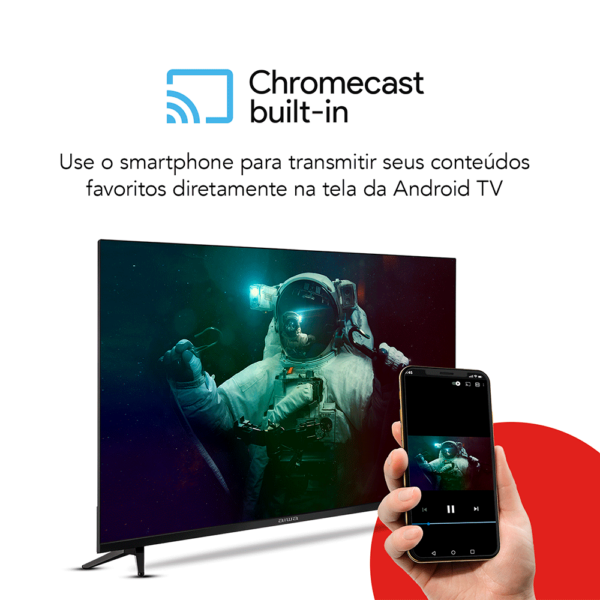 Smart TV Aiwa 43", Android, Full HD, Borda Ultrafina, Dolby Áudio, AWS-TV-43-BL-02-A Preto GO - 67505 - Image 4