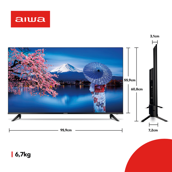 Smart TV Aiwa 43", Android, Full HD, Borda Ultrafina, Dolby Áudio, AWS-TV-43-BL-02-A Preto GO - 67505 - Image 2