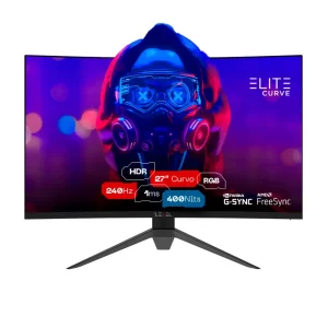 Monitor Gamer Level Elite Curve 27" ELED, 240Hz, 1ms, HDR, Freesync e G-sync - L2717REC Preto GO - 266165