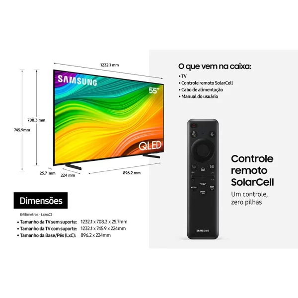 Samsung Smart TV 65" QLED 4K 65Q60D, 60hz, Processador Quantum Lite 4K, Design AirSlim, Alexa built in, QN65Q60DAGXZD Preto GO - 67571 - Image 13