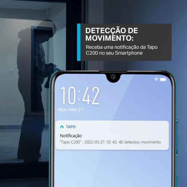 Câmera de Segurança TP-LINK InternaTapo TC70-BR Wi-Fi, 1080p FHD, 512GB, visão 360° Visão Noturna Branca GO - 282186 - Image 5