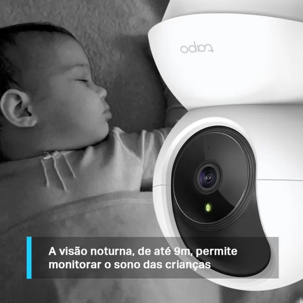 Câmera de Segurança TP-LINK InternaTapo TC70-BR Wi-Fi, 1080p FHD, 512GB, visão 360° Visão Noturna Branca GO - 282186 - Image 4