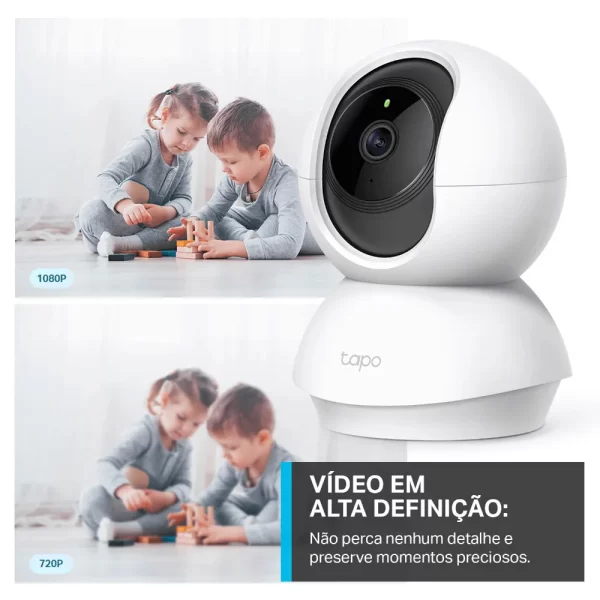 Câmera de Segurança TP-LINK InternaTapo TC70-BR Wi-Fi, 1080p FHD, 512GB, visão 360° Visão Noturna Branca GO - 282186 - Image 3