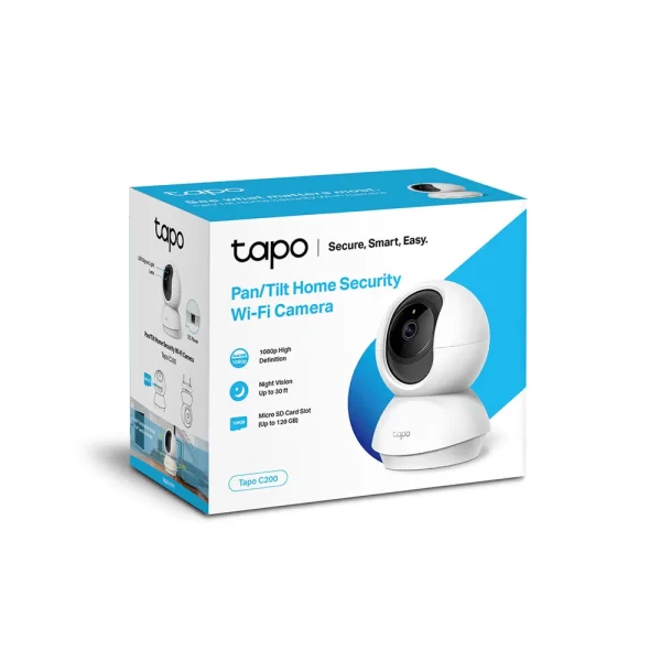 Câmera de Segurança TP-LINK InternaTapo TC70-BR Wi-Fi, 1080p FHD, 512GB, visão 360° Visão Noturna Branca GO - 282186 - Image 2