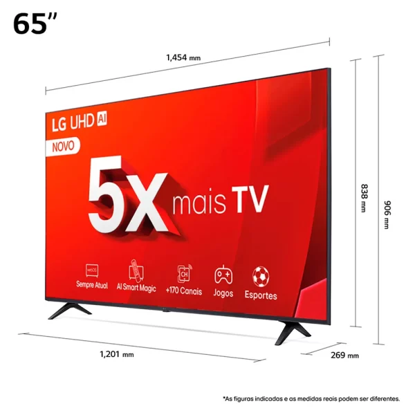 Smart TV 4K 65" LG UHD 65UT8050 Rocky Black GO - 67610 - Image 5