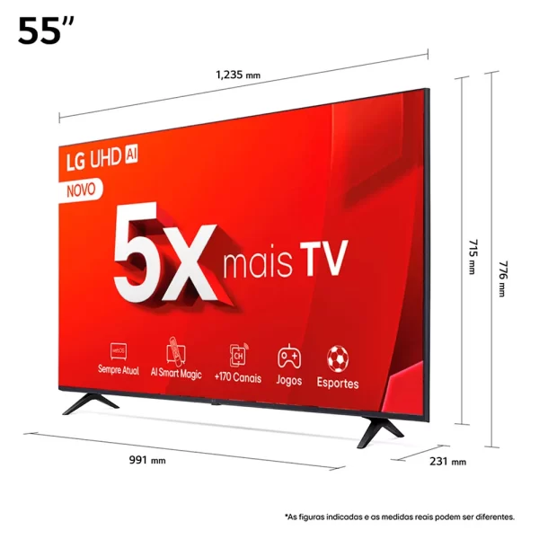 Smart TV 4K 55" LG UHD 55UT8050 Rocky Black GO - 67609 - Image 11