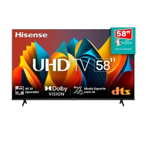 Smart TV Hisense 58" 4K 58A6K, Modo Jogo PLUS GO - 67604