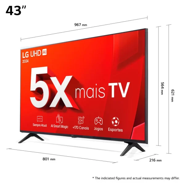Smart TV 4K 43" LG UHD 43UT8000, Otimizador de Jogos webOS 24 Rocky Black GO - 67615 - Image 5