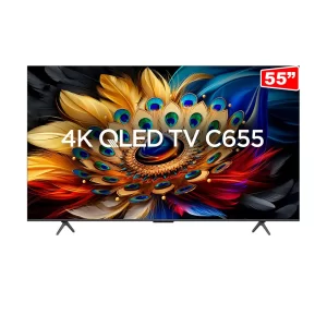 Smart TV TCL QLED 55" 4K UHD 55C655 Google TV, Dolby Vision-Atmos Chumbo GO - 67612