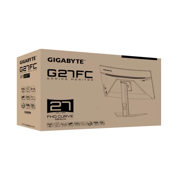 Monitor Gamer Gigabyte 27" 165Hz, FHD, 1ms, sRGB, Adaptive-Sync - G27FC Preto GO - 266184 - Image 2