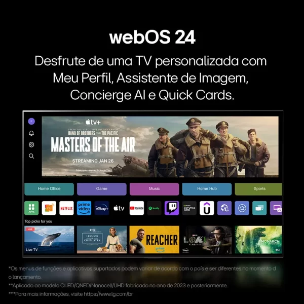 Smart TV LG 4K 86" UHD 86UT8050, Alexa/Chromecast integrado, Otimizador de Jogos webOS 24 Deep Blue GO - 67616 - Image 3