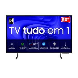 Samsung Smart TV 50" UHD 4K 50DU7700, Processador Crystal 4K, Gaming Hub, AI Energy Mode, Alexa built in Preto GO - 67587