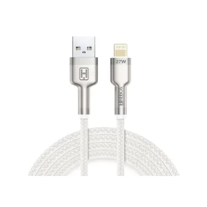 Cabo Auxiliar Hrebos USB-A para Lightning, Turbo Metal Waves - HS-595Branco DF - 284074