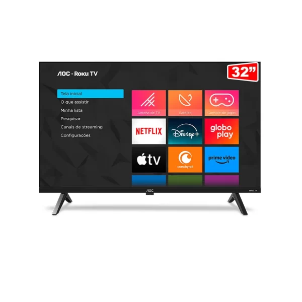 Smart TV AOC 32" DLED HD 32S5045/78G ROKU Preta GO - 67624 - Image 8