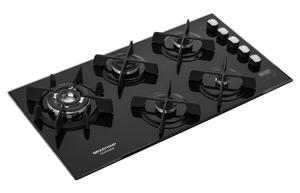 COOKTOP GAS MESA VIDRO PRETO 5B GO Ref: BDT86AEUNA